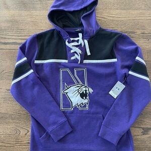 NWT Northwestern University Wildcats Logo Brand Hockey Jersey Sweatshirt Hoodie